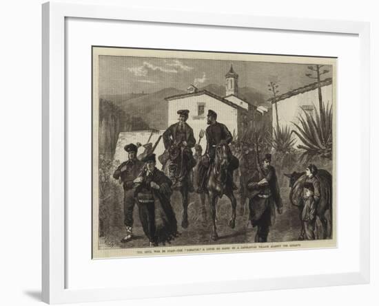 The Civil War in Spain, the Somaten, a Levee En Masse of a Catalonian Village Against the Carlists-Joseph Nash-Framed Giclee Print