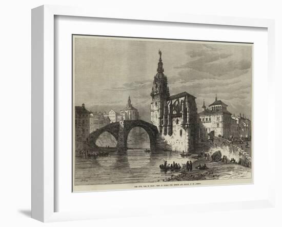 The Civil War in Spain, View in Bilbao, the Church and Bridge of St Antonio-null-Framed Giclee Print