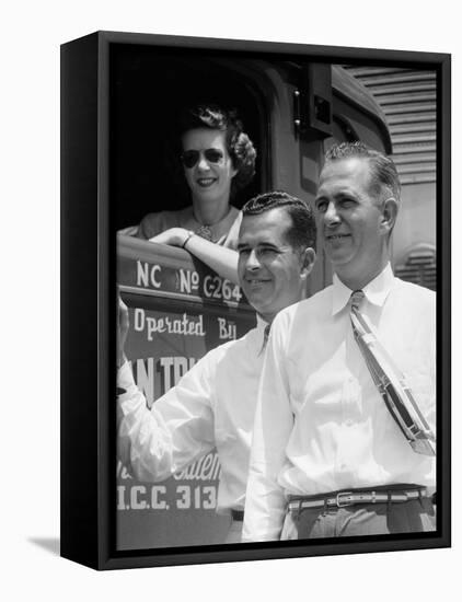 The Clara Mclean, Malcolm Mcclean and Jim Mclean of Mcclean Trucking-Margaret Bourke-White-Framed Premier Image Canvas