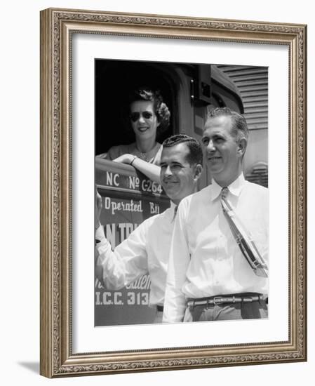 The Clara Mclean, Malcolm Mcclean and Jim Mclean of Mcclean Trucking-Margaret Bourke-White-Framed Photographic Print