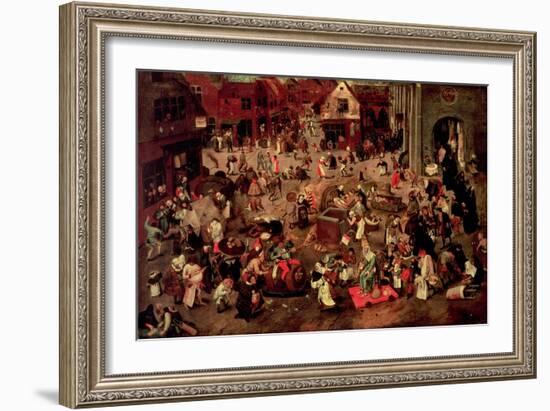 The Clash Between Careme and Mardi-Gras-Pieter Brueghel the Younger-Framed Giclee Print