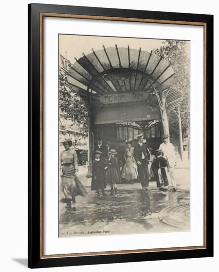 The Classic Art Nouveau Design of the Earliest Metro Stations in Central Paris-null-Framed Photographic Print