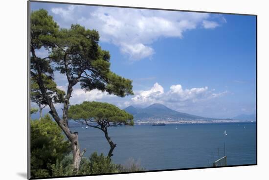 The Classic View over the Bay of Naples Towards Mount Vesuvius, Naples, Campania, Italy, Europe-Natalie Tepper-Mounted Photo