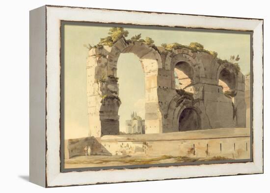 The Claudian Aqueduct, Rome, 1785 (W/C, Pen, Ink and Graphite on Paper)-Francis Towne-Framed Premier Image Canvas