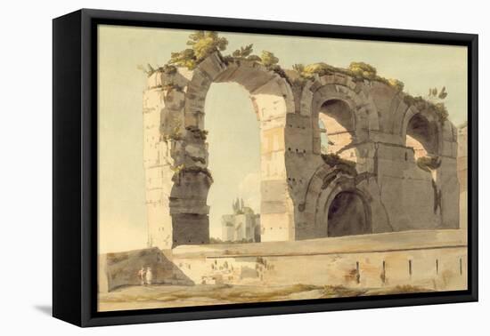 The Claudian Aqueduct, Rome, 1785 (W/C, Pen, Ink and Graphite on Paper)-Francis Towne-Framed Premier Image Canvas