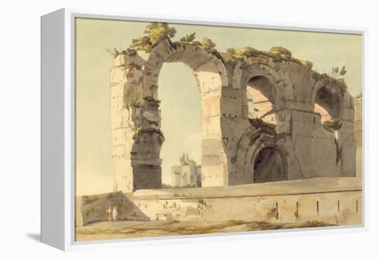 The Claudian Aqueduct, Rome, 1785 (W/C, Pen, Ink and Graphite on Paper)-Francis Towne-Framed Premier Image Canvas