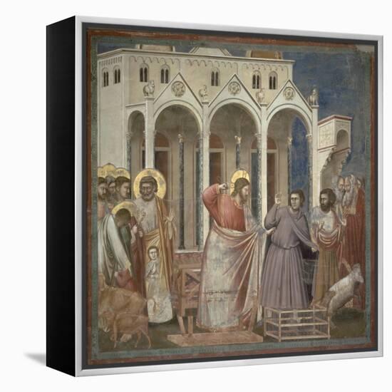 The Cleansing of the Temple, c.1305-Giotto di Bondone-Framed Premier Image Canvas