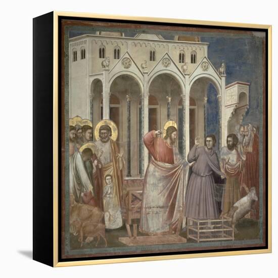 The Cleansing of the Temple, c.1305-Giotto di Bondone-Framed Premier Image Canvas