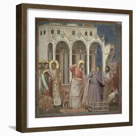 The Cleansing of the Temple, c.1305-Giotto di Bondone-Framed Giclee Print