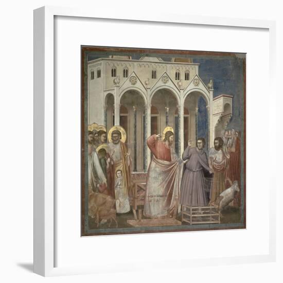 The Cleansing of the Temple, c.1305-Giotto di Bondone-Framed Giclee Print