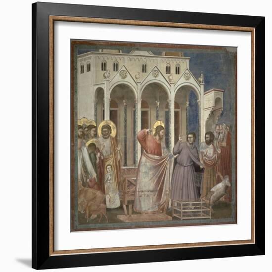 The Cleansing of the Temple, c.1305-Giotto di Bondone-Framed Giclee Print