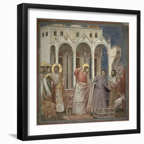 The Cleansing of the Temple, c.1305-Giotto di Bondone-Framed Giclee Print