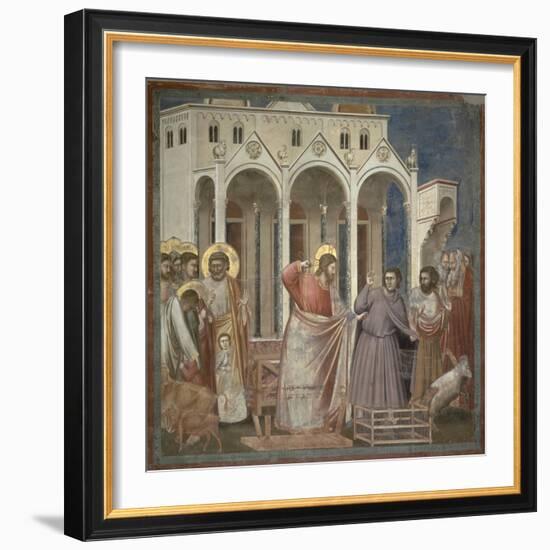 The Cleansing of the Temple, c.1305-Giotto di Bondone-Framed Giclee Print