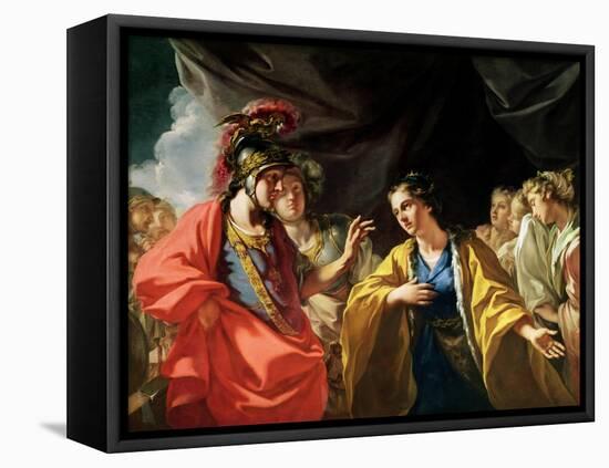 The Clemency of Alexander the Great (356-323 BC) in Front of the Family of Darius III (D.330 BC)-Giovanni Antonio Pellegrini-Framed Premier Image Canvas
