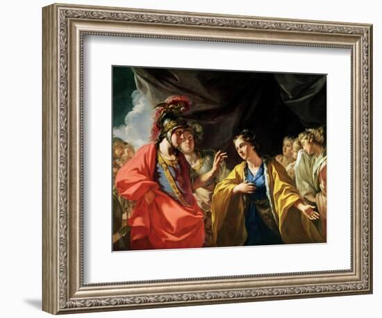 The Clemency of Alexander the Great (356-323 BC) in Front of the Family of Darius III (D.330 BC)-Giovanni Antonio Pellegrini-Framed Giclee Print