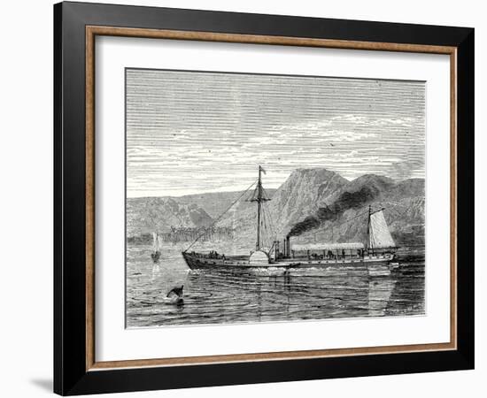 The 'Clermont' Robert Fulton's First Steamboat Sailing on the Hudson River in New York at Albany-Robert Fulton-Framed Giclee Print