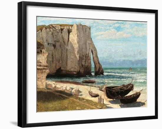 The Cliff at Etretat after the Storm-Gustave Courbet-Framed Giclee Print