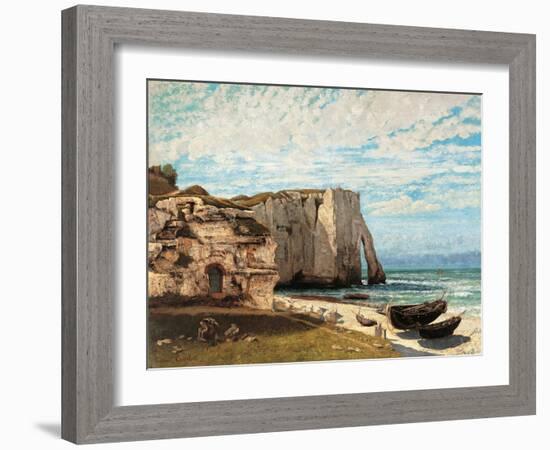 The Cliff at Etretat after the Storm-Gustave Courbet-Framed Giclee Print