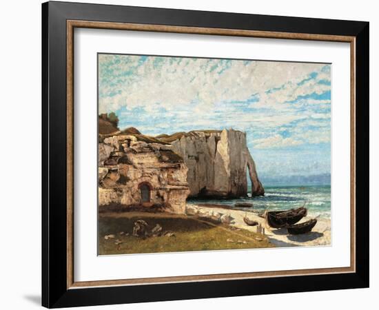 The Cliff at Etretat after the Storm-Gustave Courbet-Framed Giclee Print
