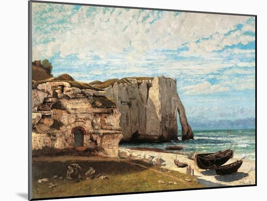 The Cliff at Etretat after the Storm-Gustave Courbet-Mounted Giclee Print