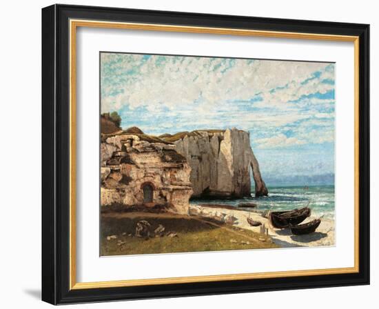 The Cliff at Etretat after the Storm-Gustave Courbet-Framed Giclee Print