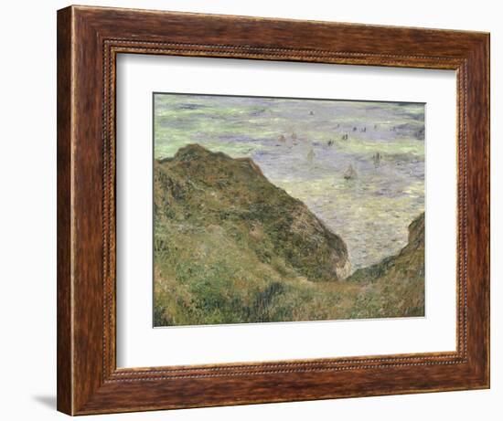 The Cliff at Pourville-Claude Monet-Framed Giclee Print