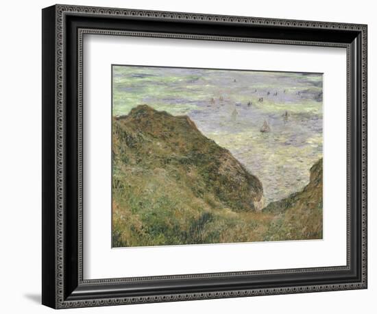 The Cliff at Pourville-Claude Monet-Framed Giclee Print