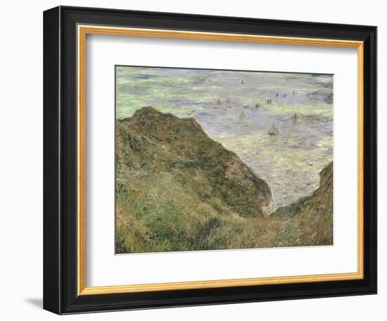 The Cliff at Pourville-Claude Monet-Framed Giclee Print