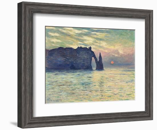 The Cliff, Étretat, Sunset. 1882-83-Claude Monet-Framed Giclee Print