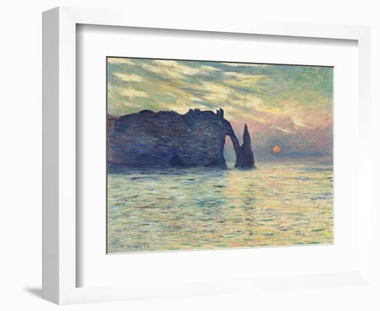 The Cliff, Étretat, Sunset. 1882-83-Claude Monet-Framed Giclee Print