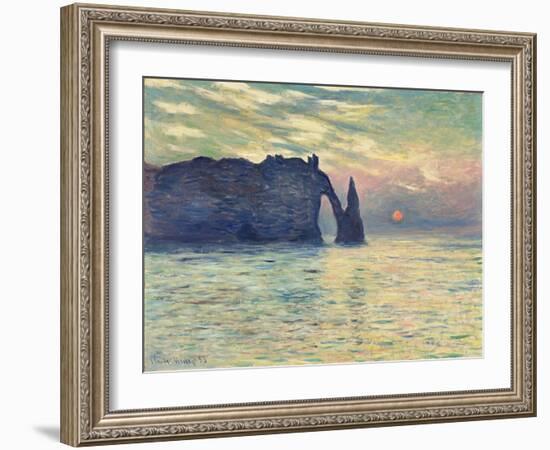 The Cliff, Étretat, Sunset. 1882-83-Claude Monet-Framed Giclee Print