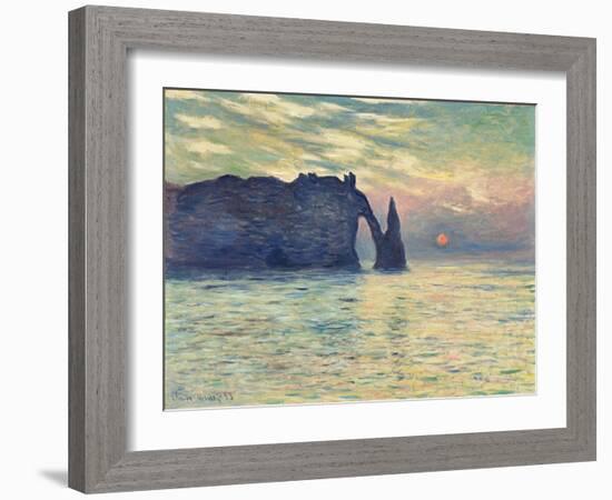 The Cliff, Étretat, Sunset. 1882-83-Claude Monet-Framed Giclee Print