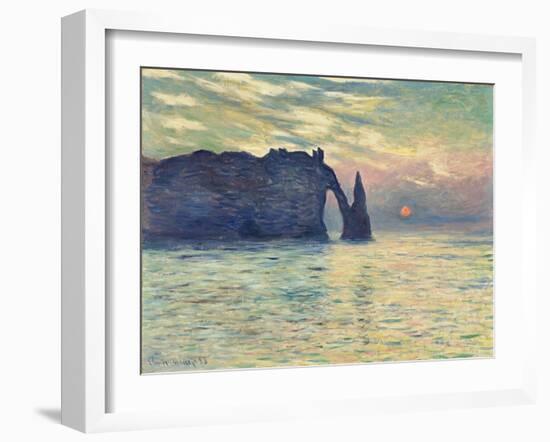 The Cliff, Étretat, Sunset. 1882-83-Claude Monet-Framed Giclee Print