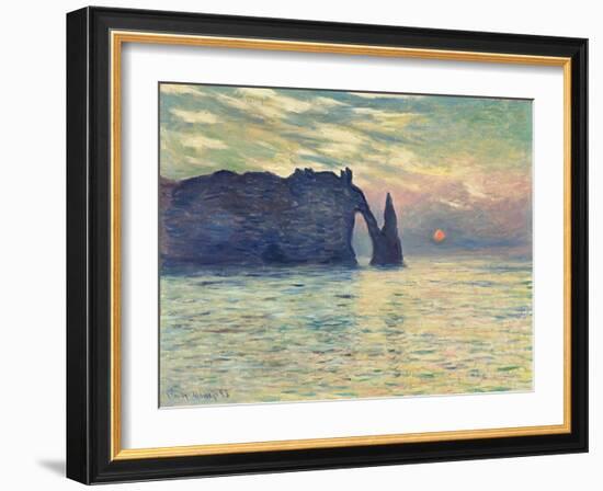 The Cliff, Étretat, Sunset. 1882-83-Claude Monet-Framed Giclee Print