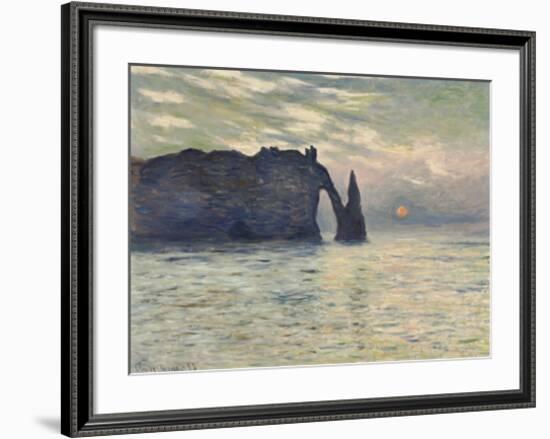 The Cliff, Etretat, Sunset, 1883-Claude Monet-Framed Art Print