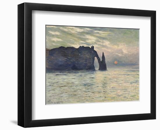 The Cliff, Etretat, Sunset, 1883-Claude Monet-Framed Art Print