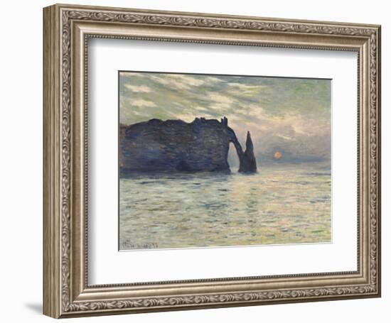 The Cliff, Etretat, Sunset, 1883-Claude Monet-Framed Art Print