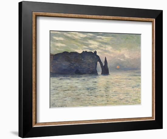 The Cliff, Etretat, Sunset, 1883-Claude Monet-Framed Art Print