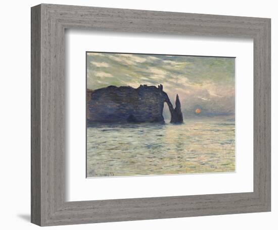 The Cliff, Etretat, Sunset, 1883-Claude Monet-Framed Art Print