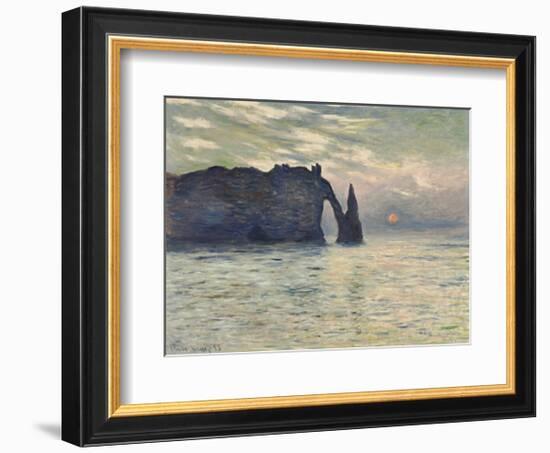 The Cliff, Etretat, Sunset, 1883-Claude Monet-Framed Art Print