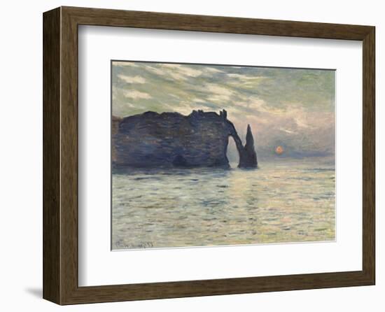 The Cliff, Etretat, Sunset, 1883-Claude Monet-Framed Art Print