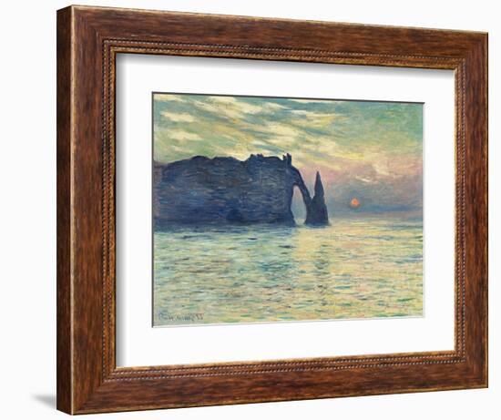 The Cliff, Etretat, Sunset Par Monet, Claude (1840-1926), 1882-1883 - Oil on Canvas, 60,5X81,8 - Fi-Claude Monet-Framed Giclee Print