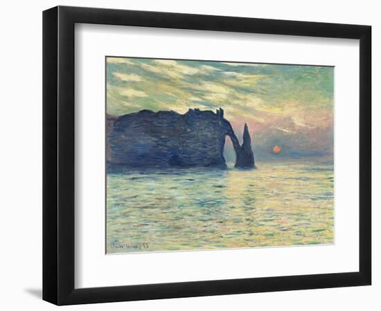 The Cliff, Etretat, Sunset Par Monet, Claude (1840-1926), 1882-1883 - Oil on Canvas, 60,5X81,8 - Fi-Claude Monet-Framed Giclee Print