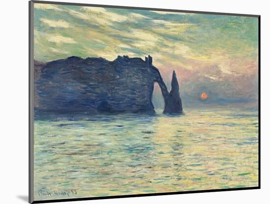 The Cliff, Etretat, Sunset Par Monet, Claude (1840-1926), 1882-1883 - Oil on Canvas, 60,5X81,8 - Fi-Claude Monet-Mounted Giclee Print