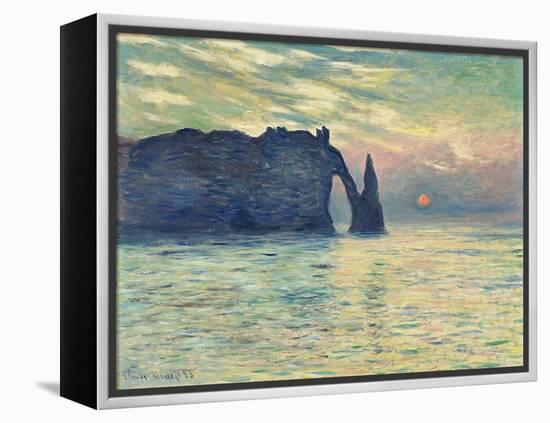 The Cliff, Etretat, Sunset Par Monet, Claude (1840-1926), 1882-1883 - Oil on Canvas, 60,5X81,8 - Fi-Claude Monet-Framed Premier Image Canvas