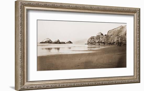 The Cliff House from the Beach, San Francisco, California, 1868-1870-Carleton Watkins-Framed Art Print