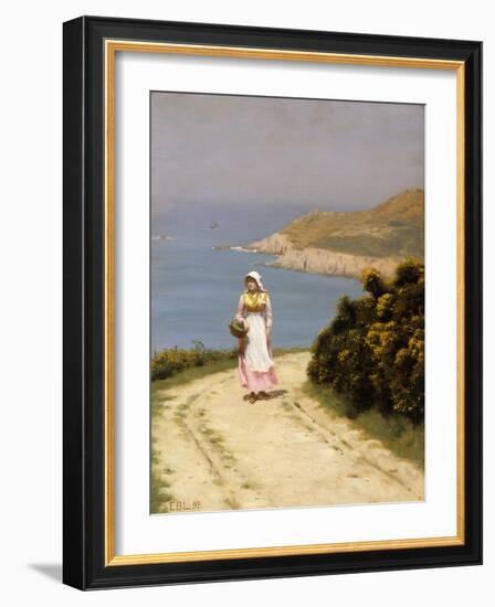 The Cliff Path-Edmund Blair Leighton-Framed Giclee Print