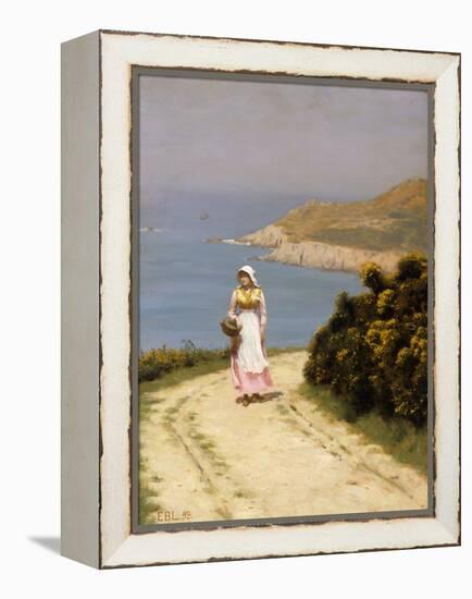 The Cliff Path-Edmund Blair Leighton-Framed Premier Image Canvas