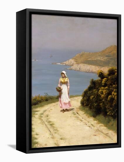 The Cliff Path-Edmund Blair Leighton-Framed Premier Image Canvas