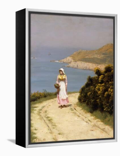 The Cliff Path-Edmund Blair Leighton-Framed Premier Image Canvas